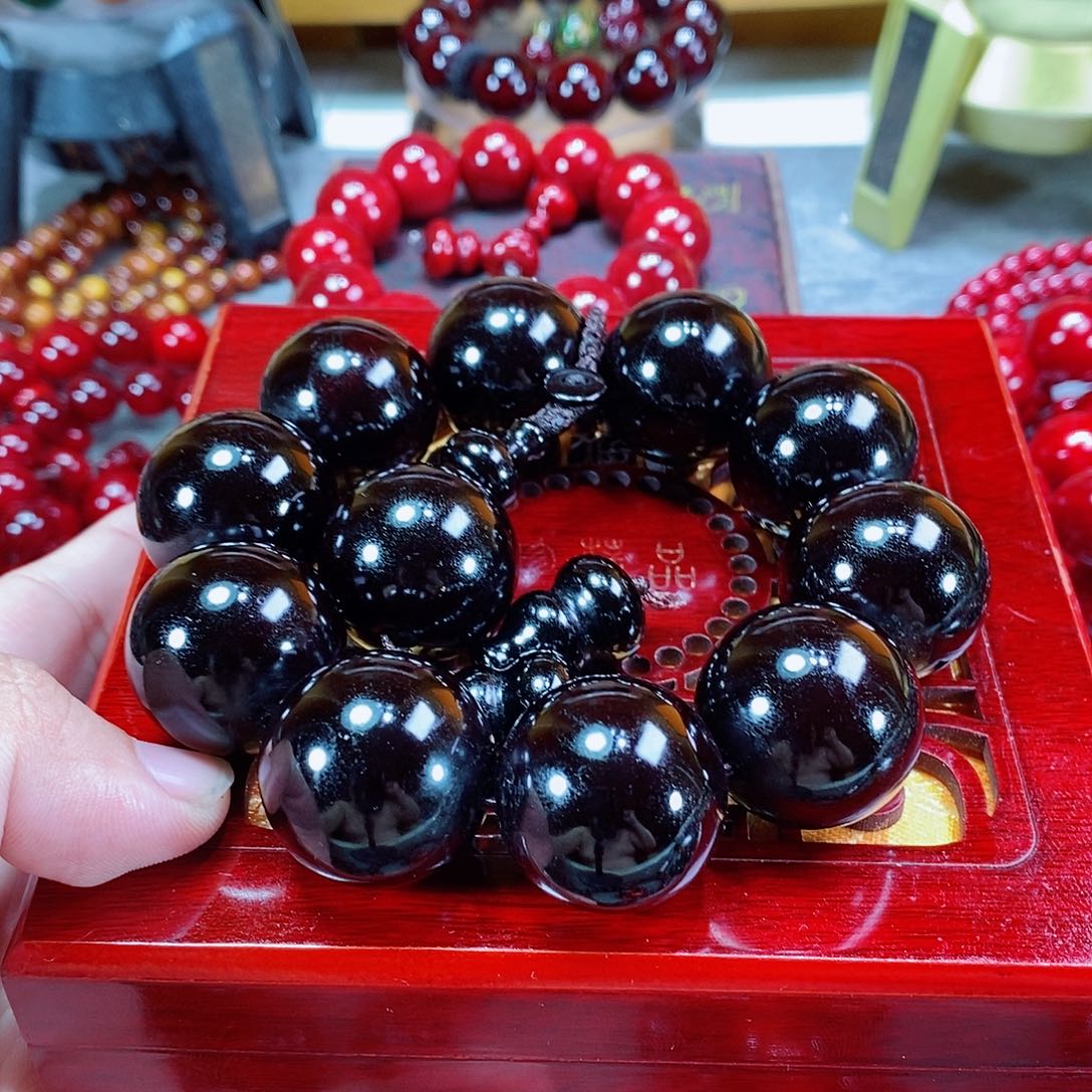 贝壳杉（血龙木）手串/手链雷击料血龙木25