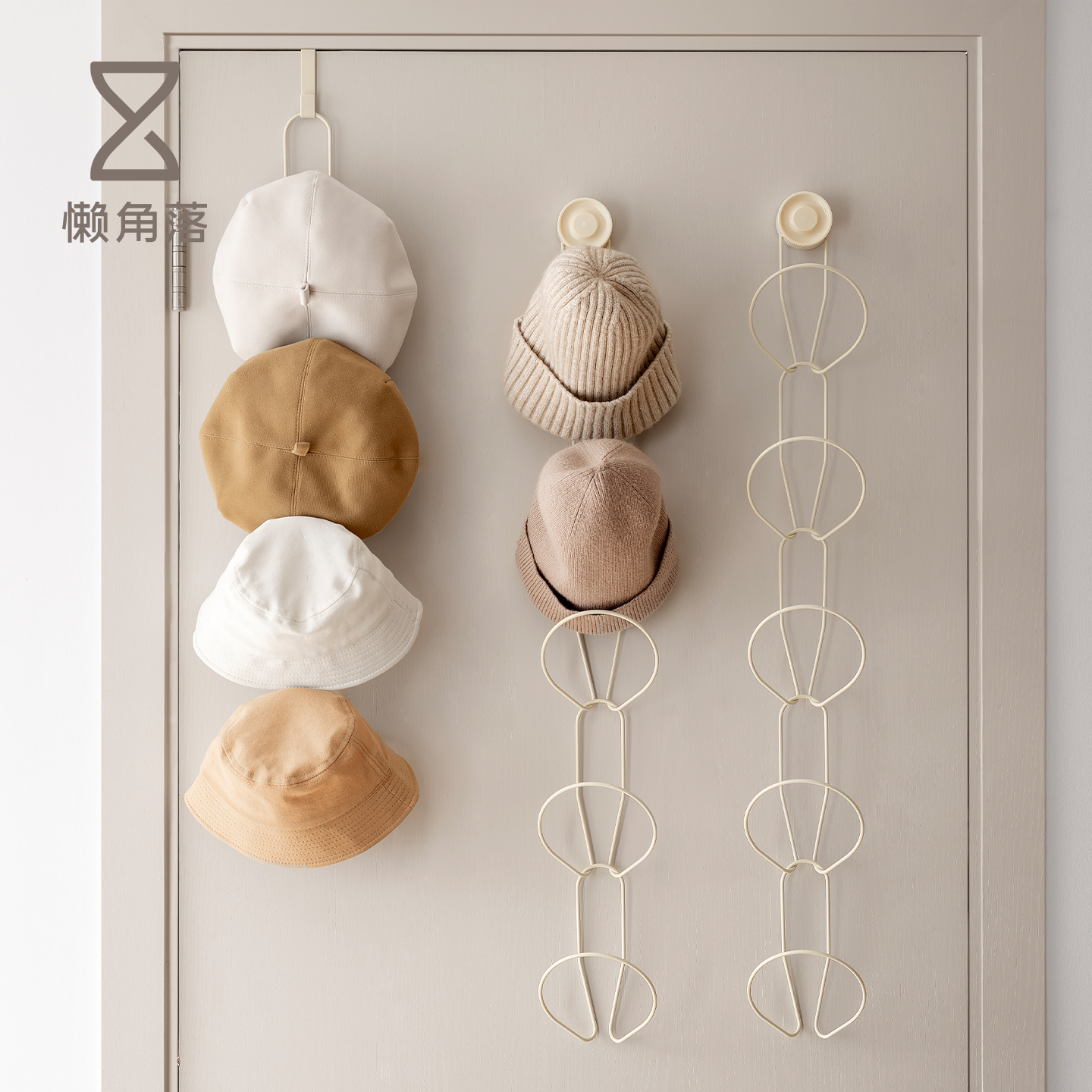 懒角落吸盘帽子收纳神器真空强力免打孔门后围巾衣柜包包挂钩衣架
