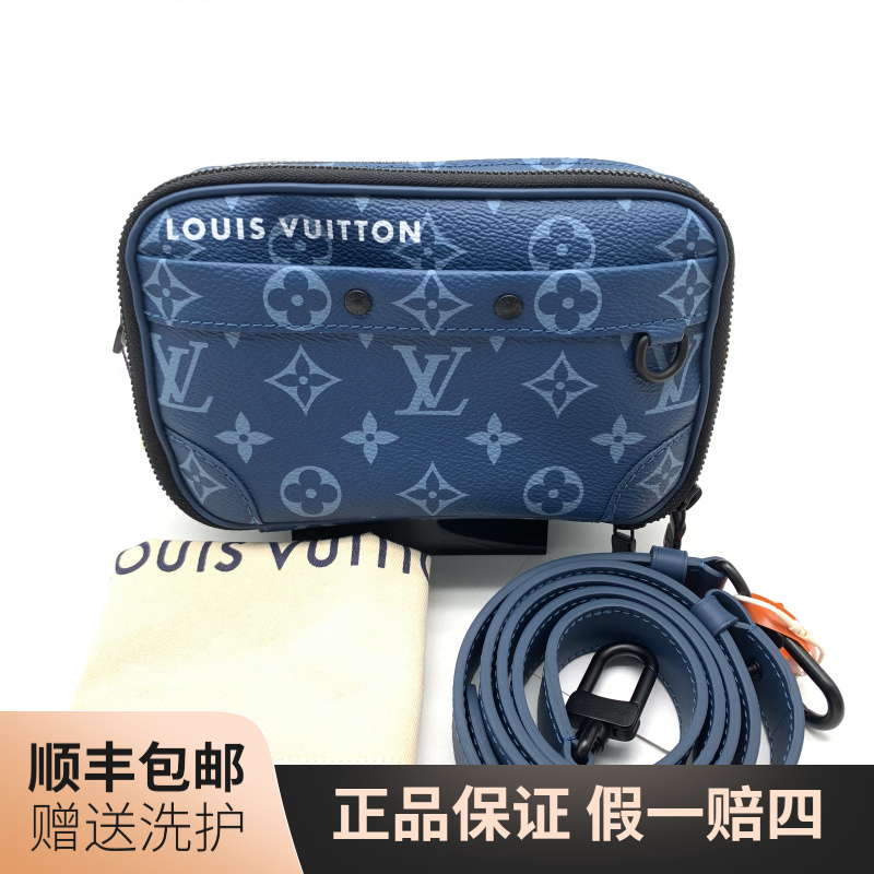 99新 LouisVuitton/路易威登 LV ALPHA系列蓝老花相机包/10020816