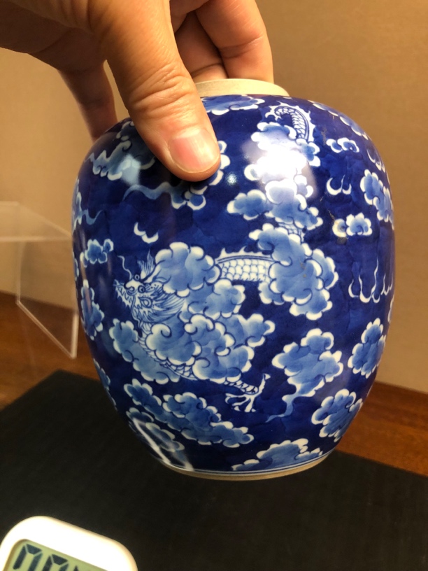 冰梅龙纹小罐子全美品