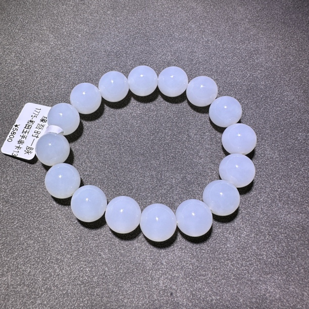 1775-和田玉圆珠手串卡13百搭玉手串简约单圈时尚白色素圈轻奢