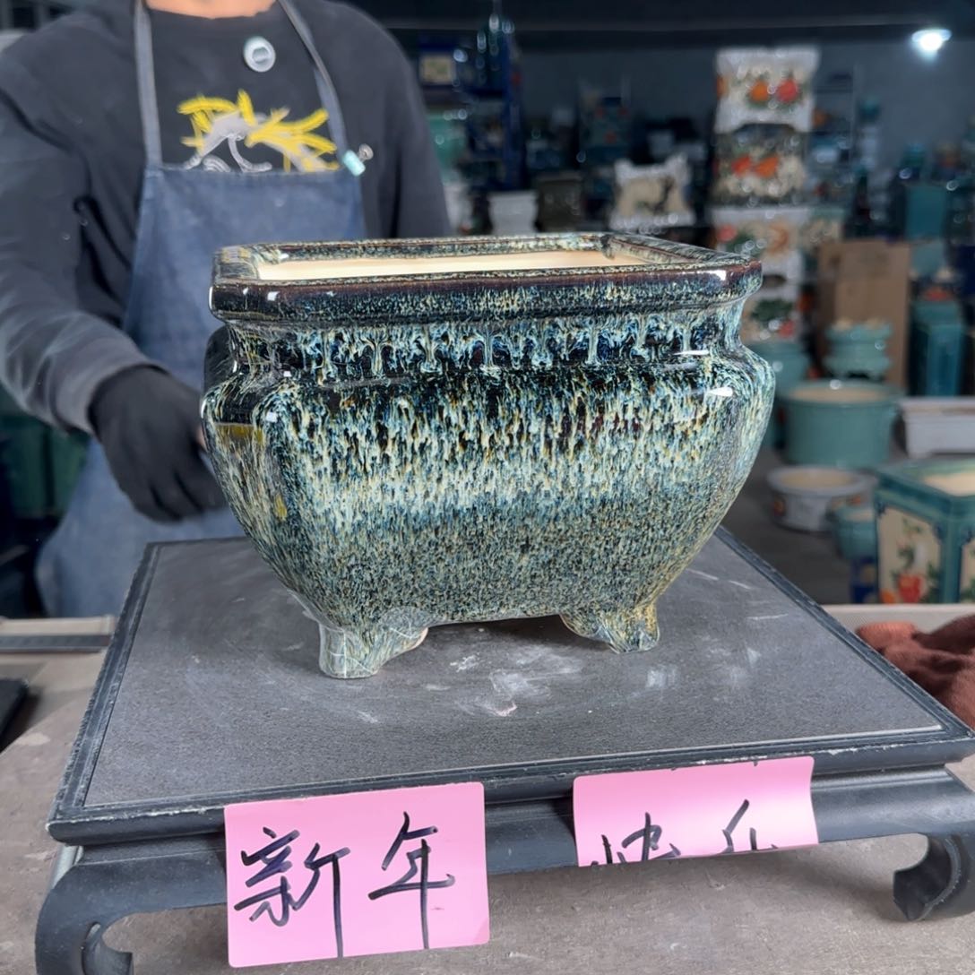 一风堂石湾花盆。打磨痕迹
