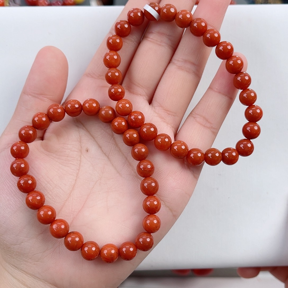 未镶嵌瓦西柿子红单圈7（多样式发其一）南红玛瑙
