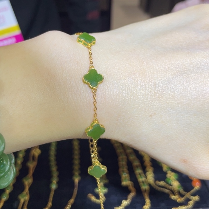 和田玉银S925镶嵌手串