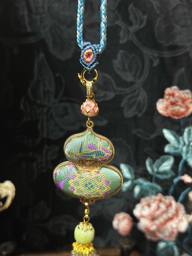 非金属涤纶项链 手工宋锦项链，国风饰品