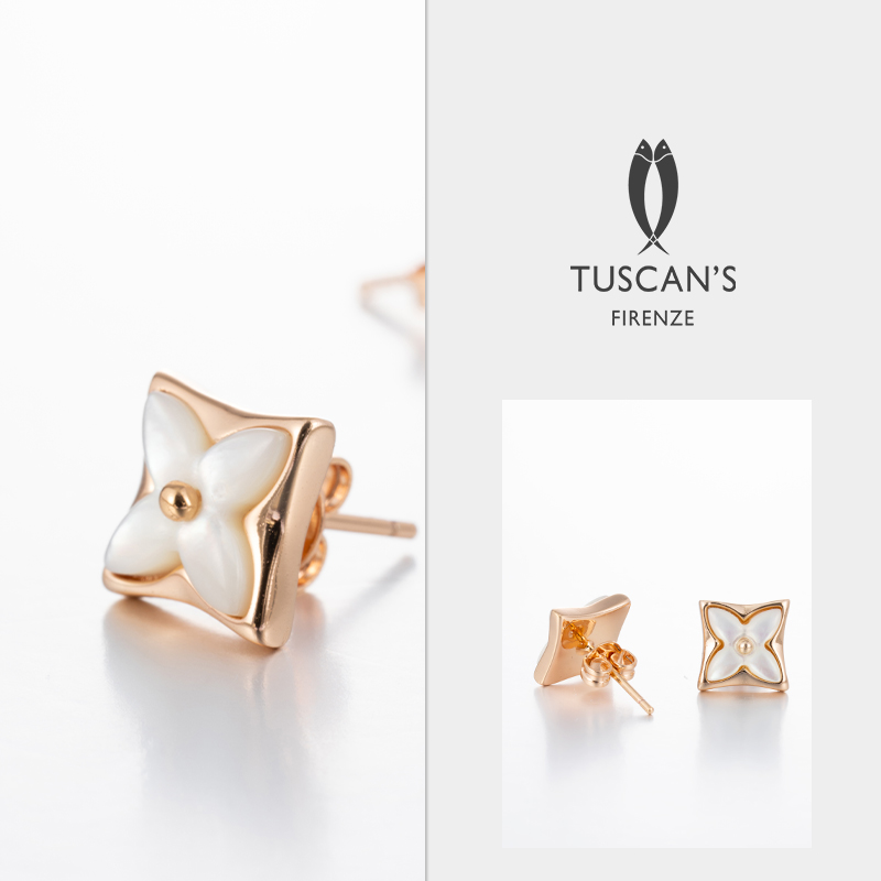 TUSCAN'S 黄铜仿珍珠耳饰 气质轻奢百搭简约时尚精致经典耳钉