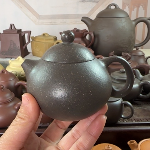 紫砂茶壶梨皮天青170c c