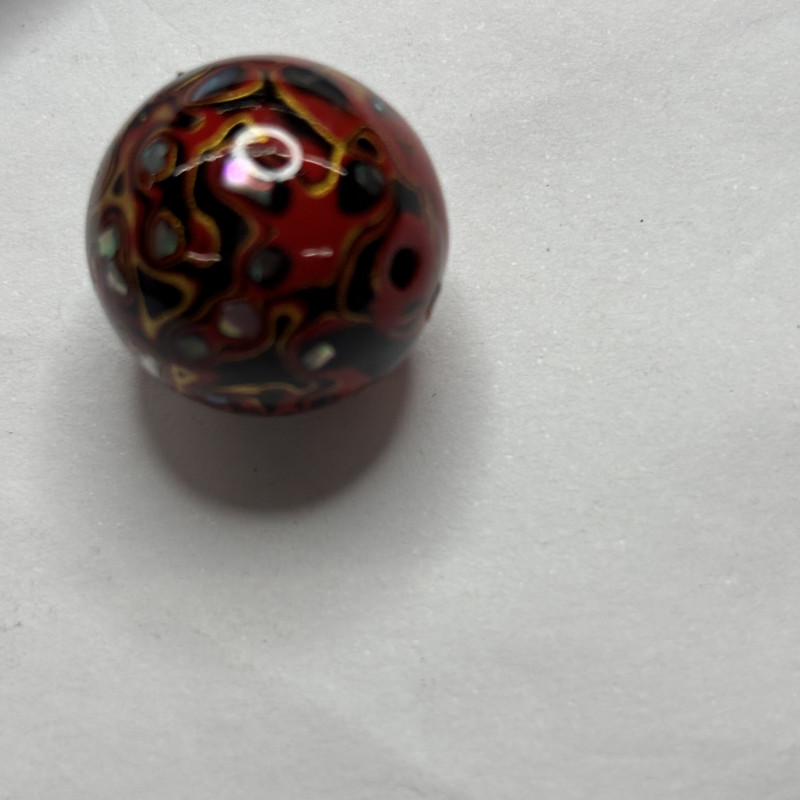 A544 黑红大漆珠圆珠单珠2.0mm