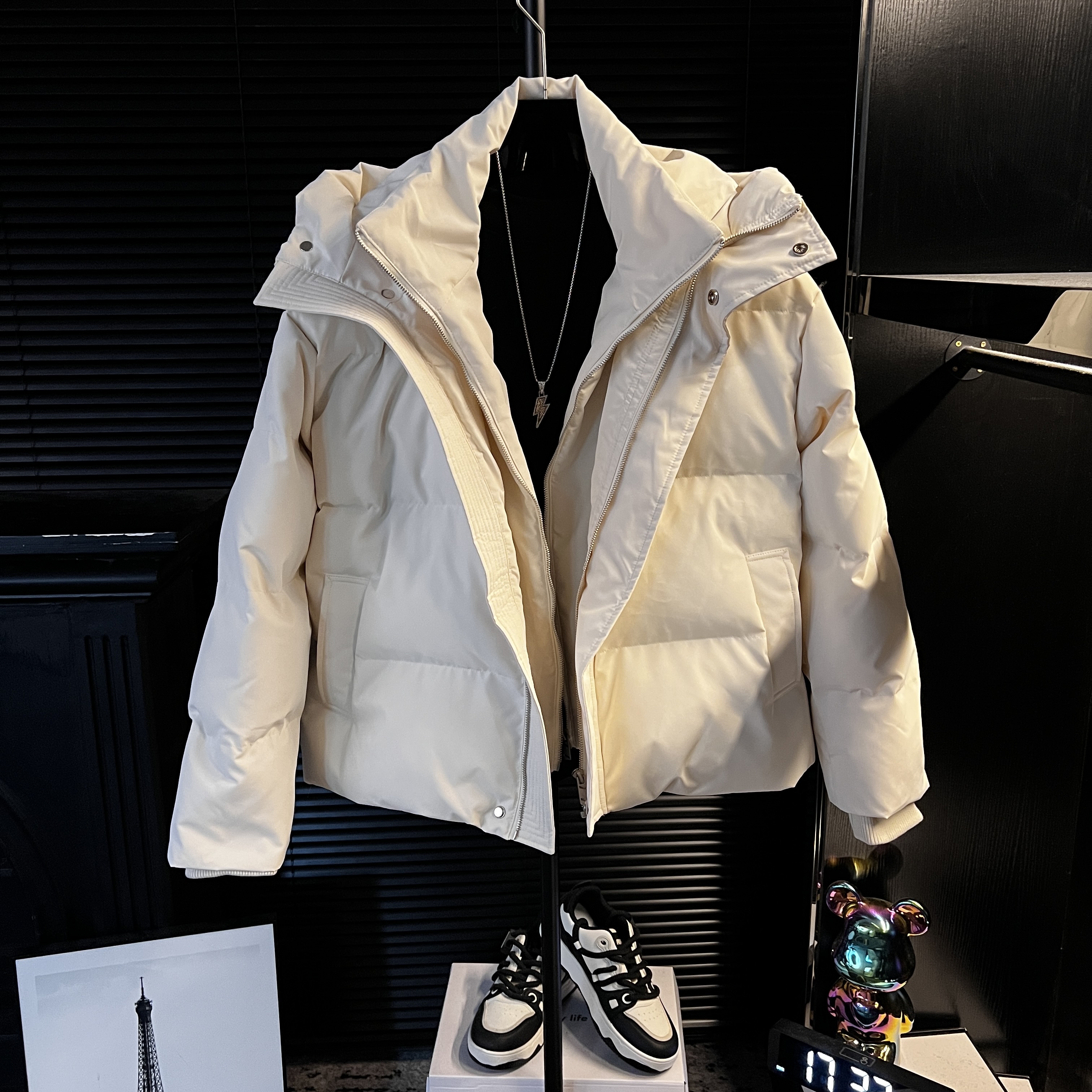 DB-男士宽松连帽假两件简约外套时尚大气外套