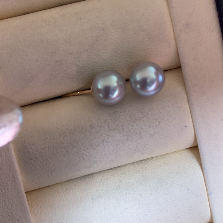 银S925镶嵌耳饰海水珍珠