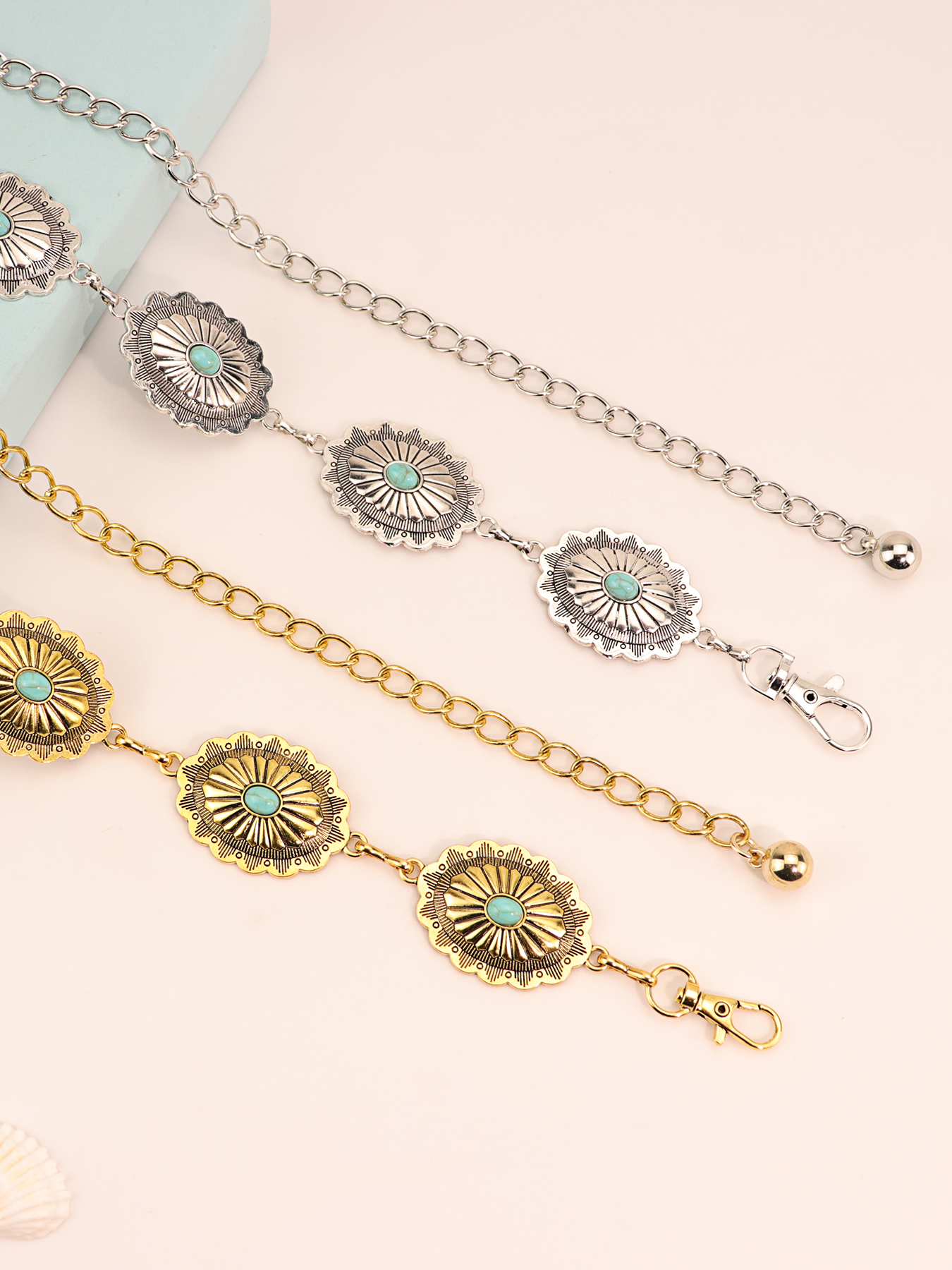 女镶嵌牛仔腰链百搭ins腰带收腰vintage腰链流苏韩版高质感穿搭