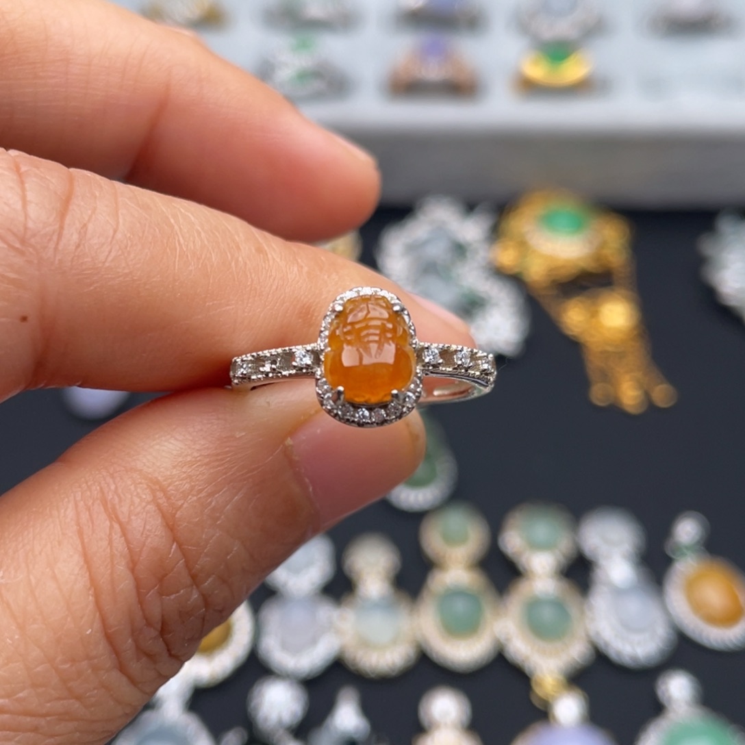 翡翠银S925镶嵌吊坠(不含链)