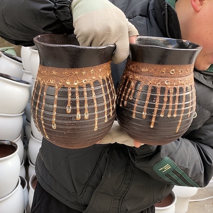 紫砂花盆瑕疵口15高20