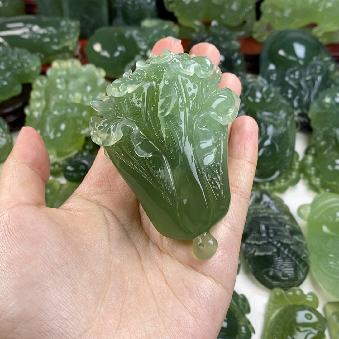 岫玉手把件未镶嵌鸿*