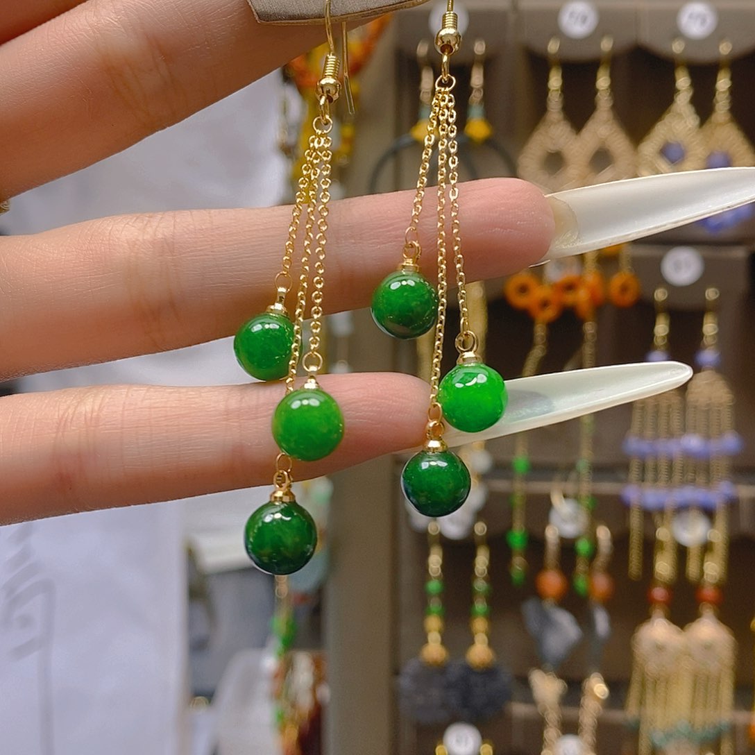 翡翠合金耳饰翡翠