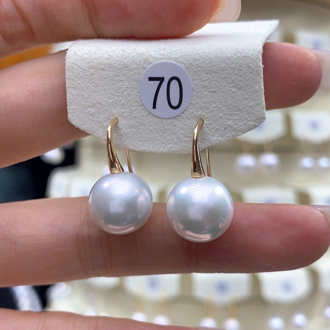 淡水珍珠耳饰18K金镶嵌