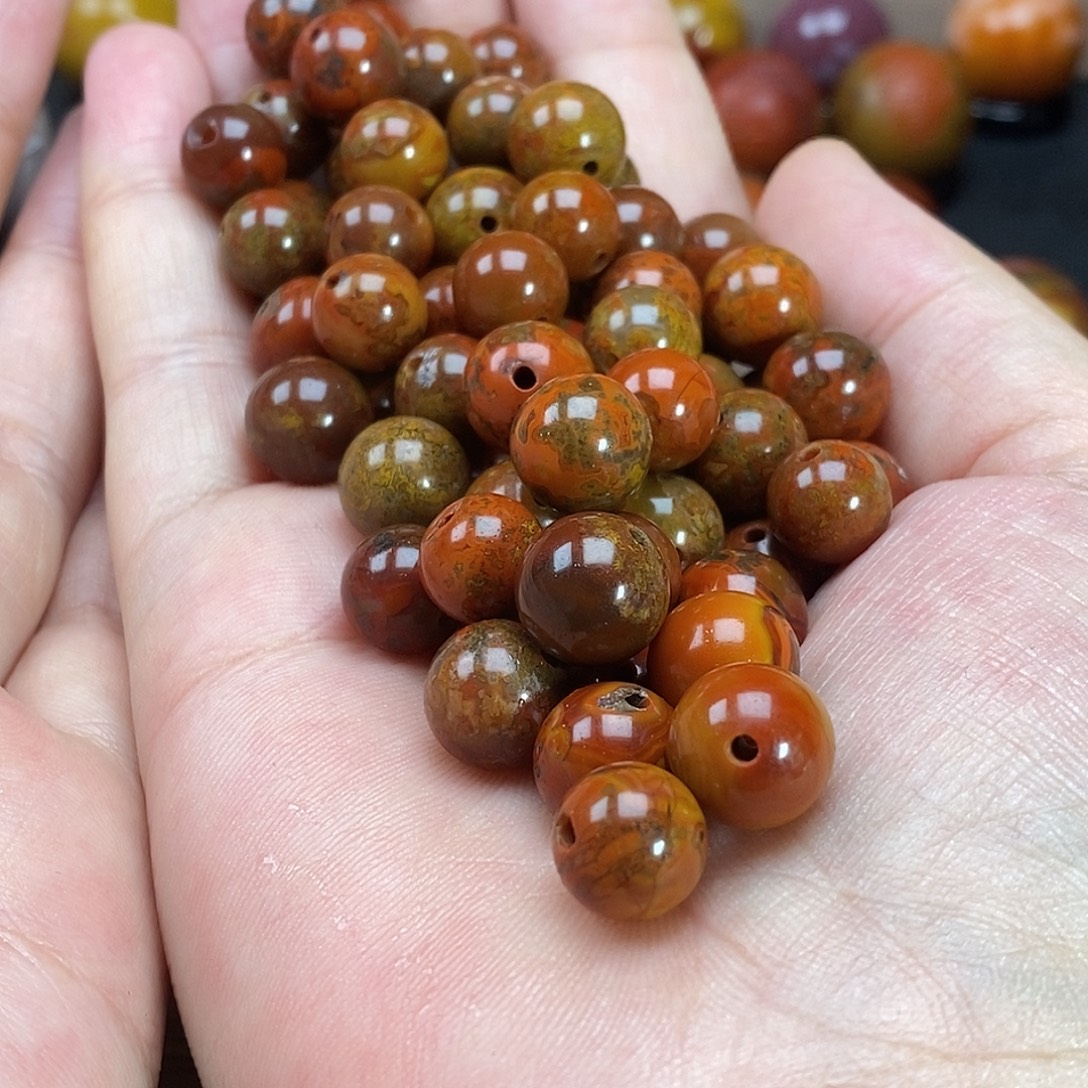 双***飞玛瑙/玉髓未镶嵌战国红玛瑙