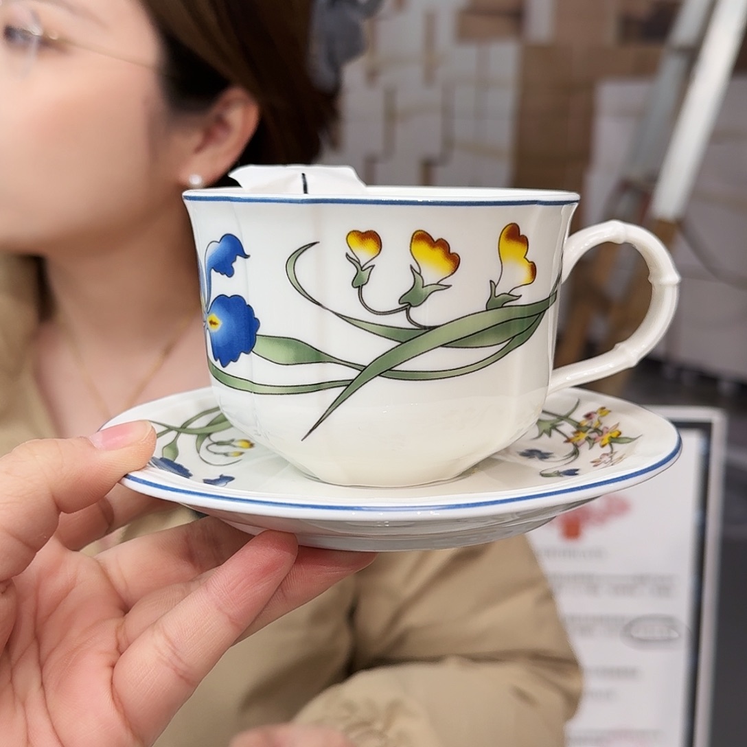 骨瓷骨瓷咖啡杯碟一套350ml外贸骨瓷