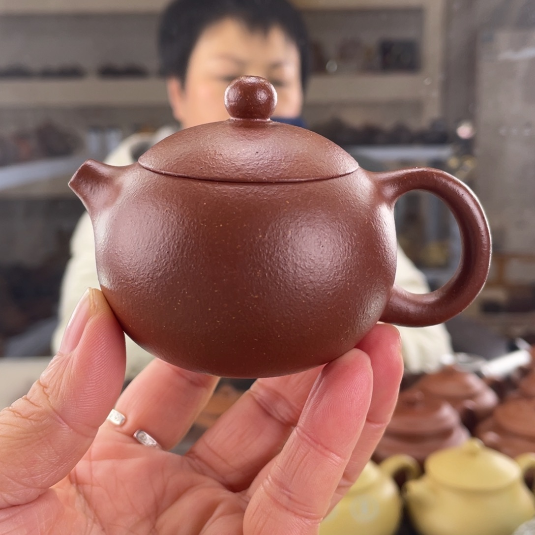 紫砂茶壶挑纯红降坡西施90cc