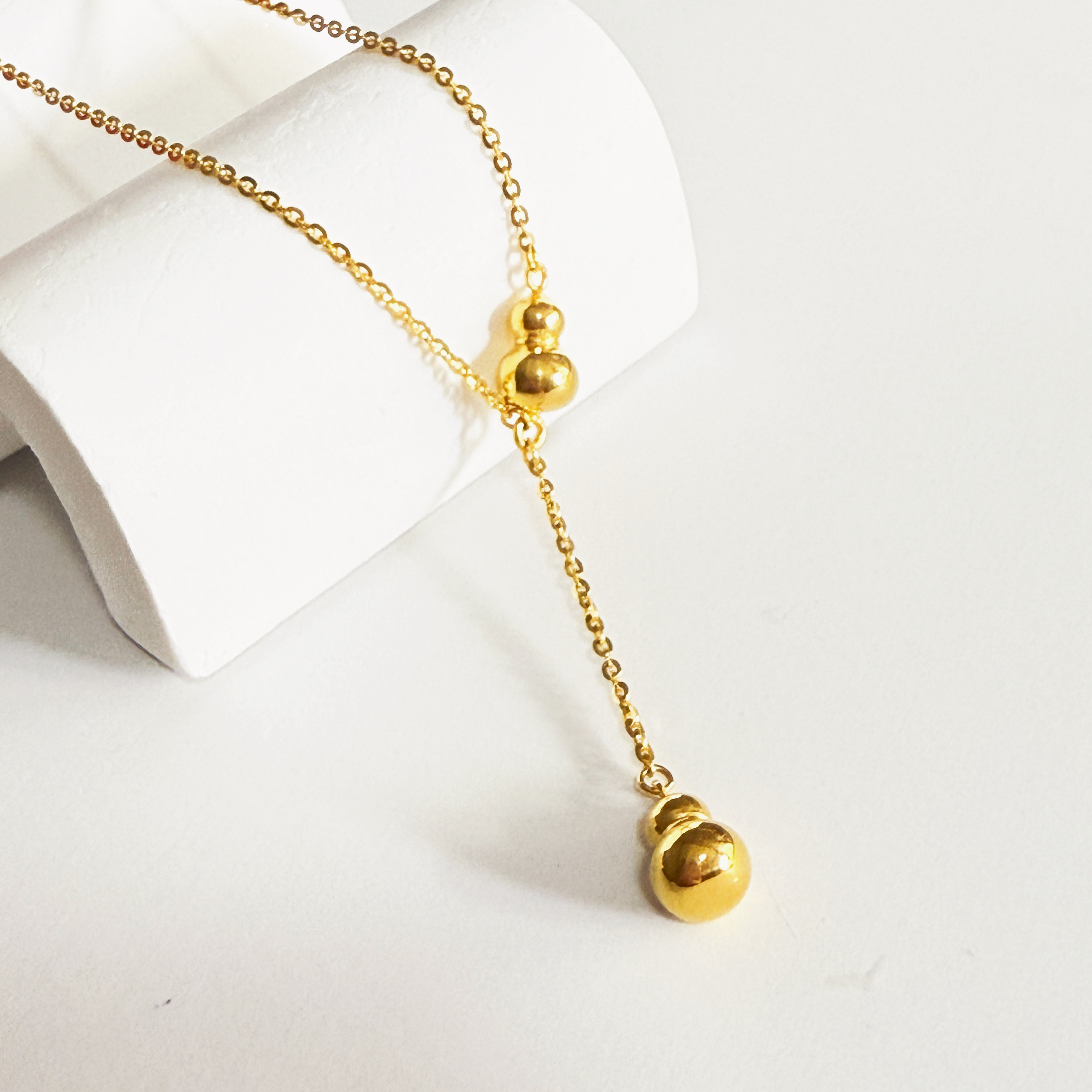 5G工艺【光面流苏葫芦黄金套链】足金999