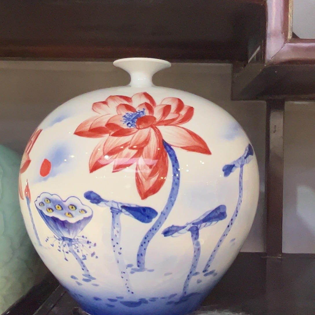 陶景德镇陶瓷27公分石榴瓶