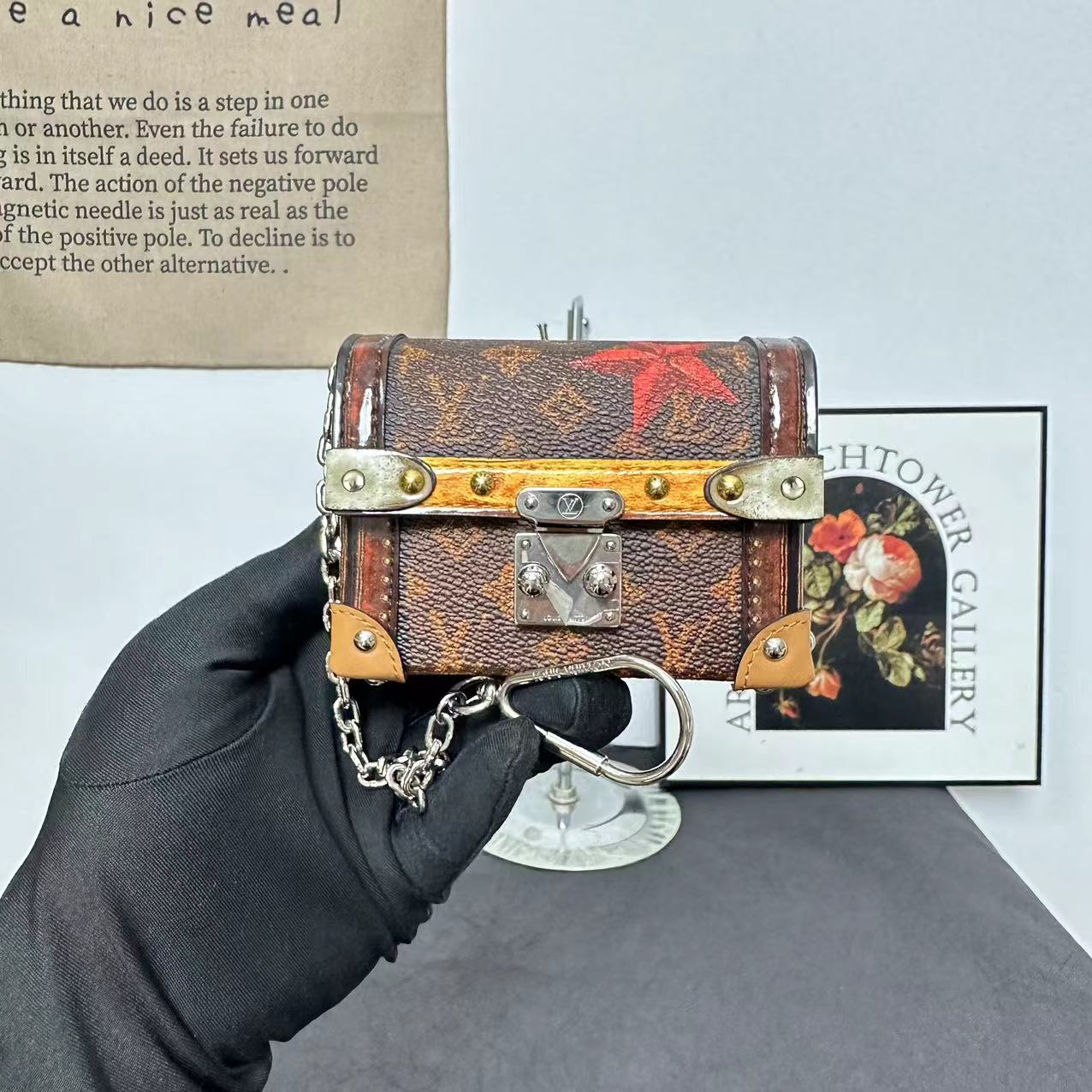 95新 LouisVuitton/路易威登 lv老花枫叶盒子包/单肩包/斜挎包