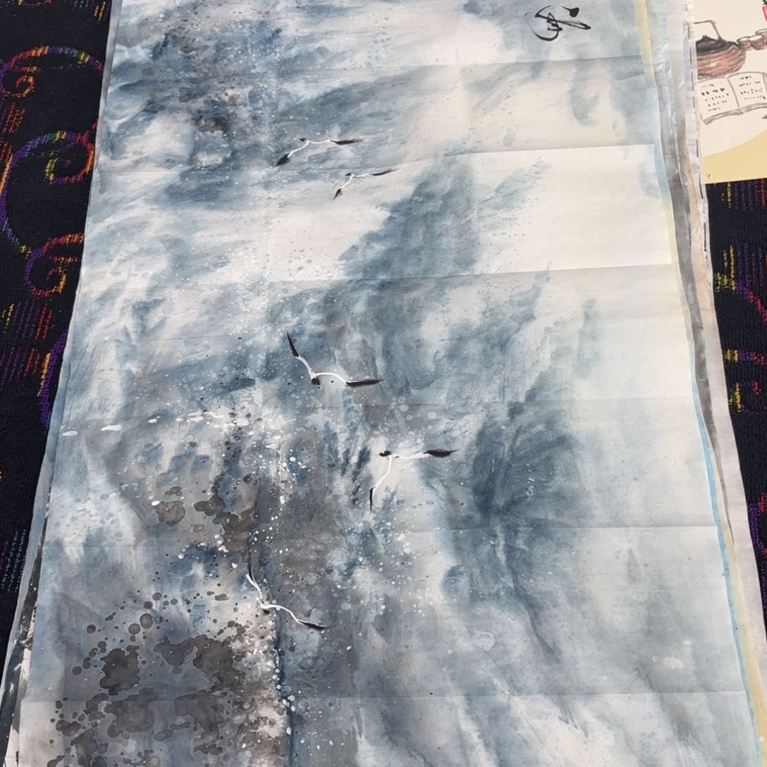 国画年启贺老师四尺山水婉