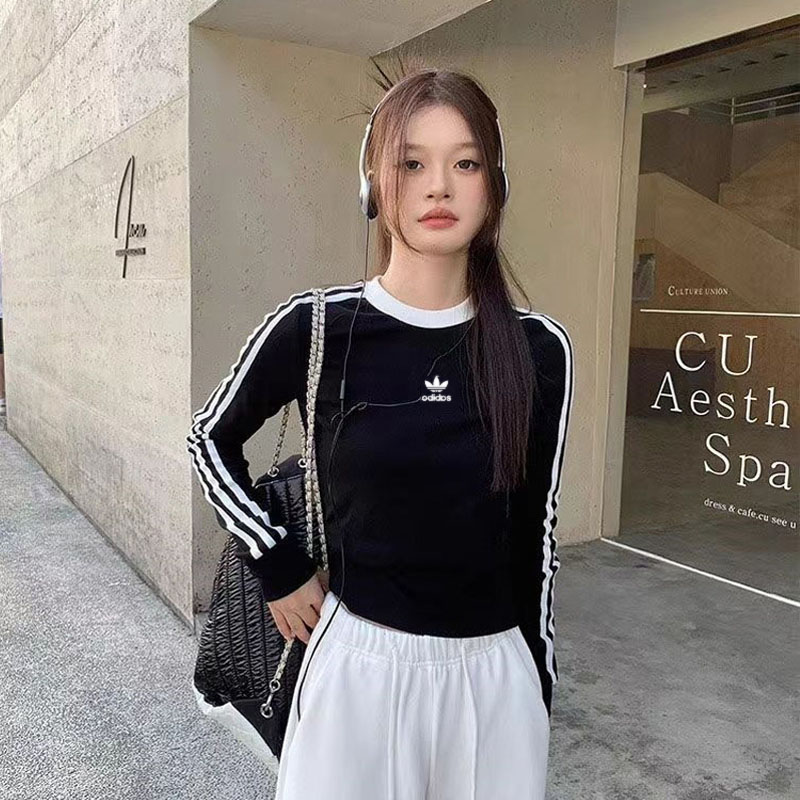 【特惠返场】jennie同款修身短款长袖T恤 秋冬纯棉打底衫女