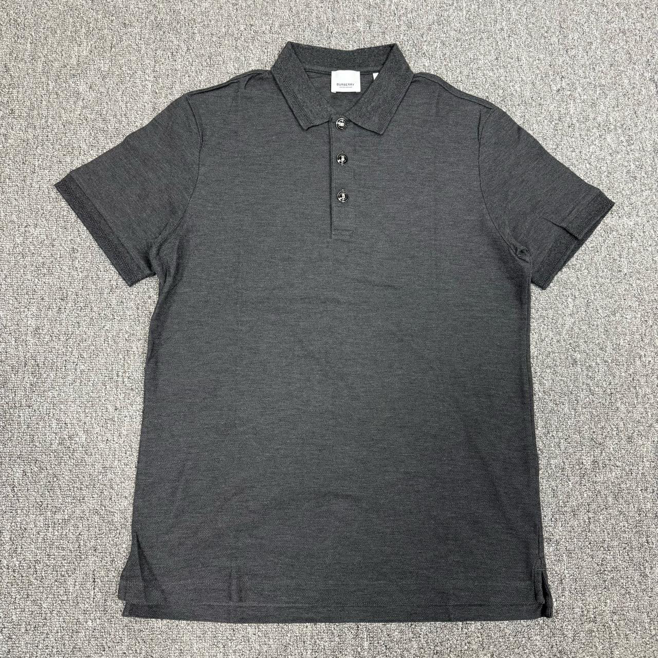 99新 BURBERRY/博柏利 12406801 巴宝莉 灰色短袖Polo衫 M码