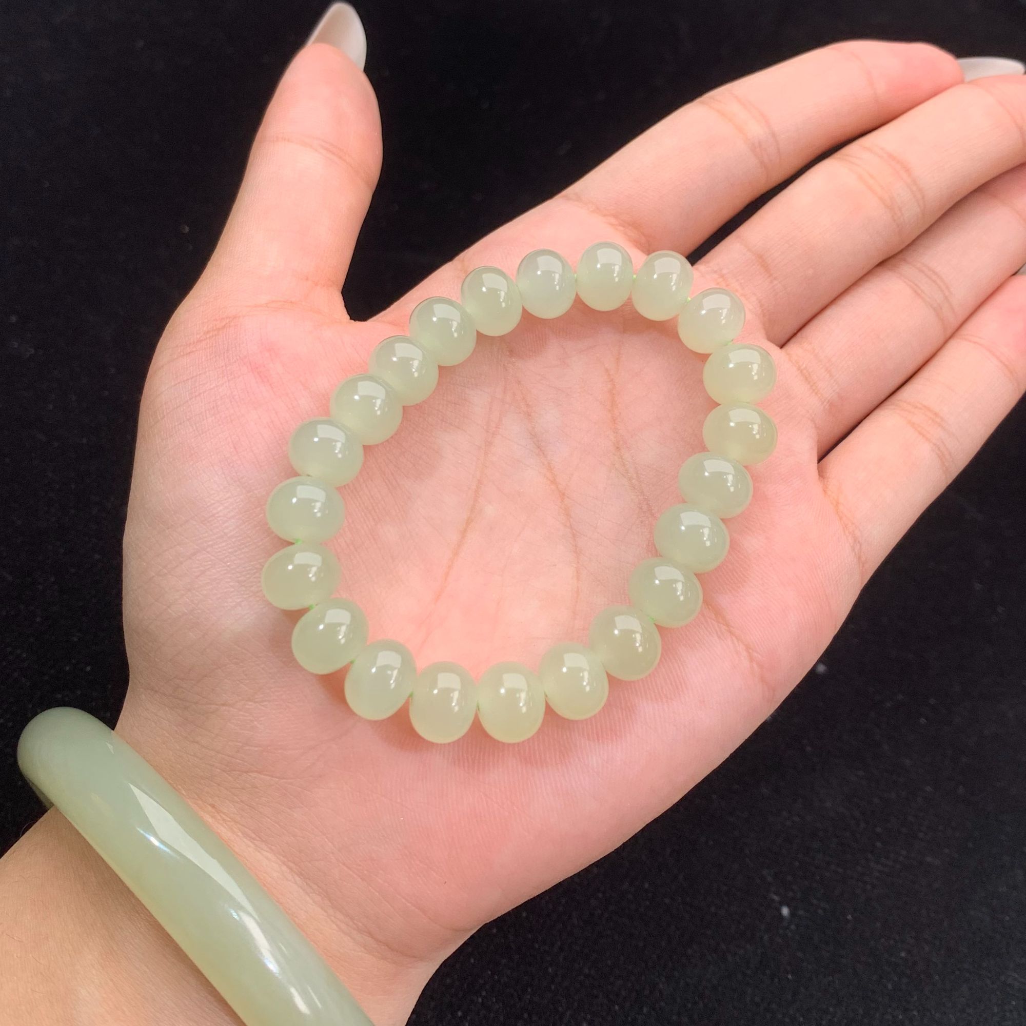 【精挑货头】天然和田玉Q80g晴水手串妈妈百搭多色多样性发一串.