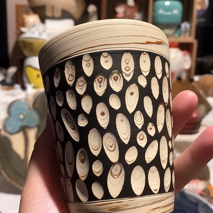 搪瓷胶泥手握杯日本作家器