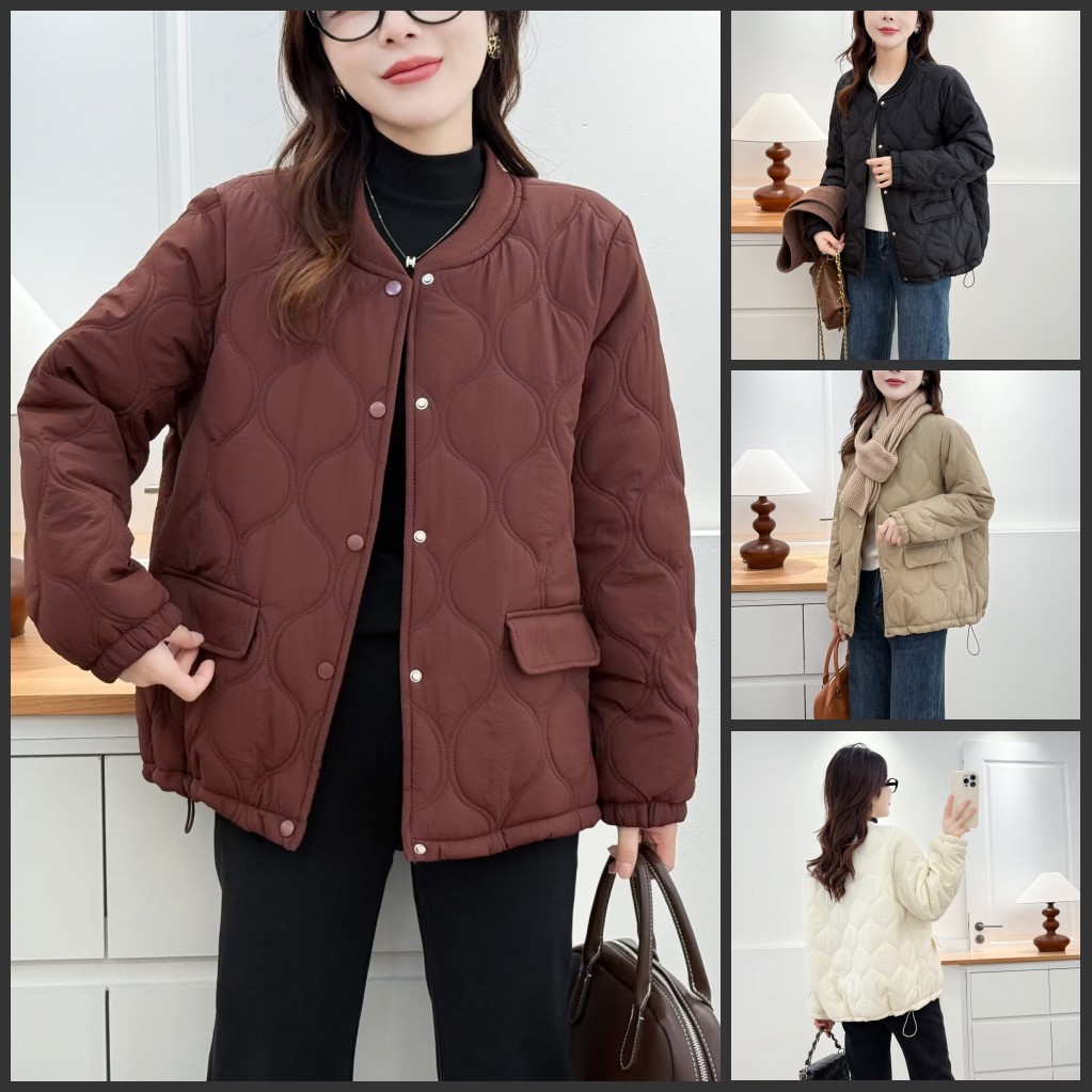 115-200斤大码女装胖mm冬装新款棒球领棉衣简约时尚棉袄棉服外套