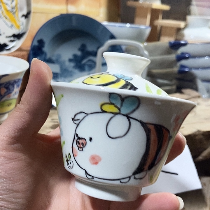 微瑕 景德镇高温釉下彩