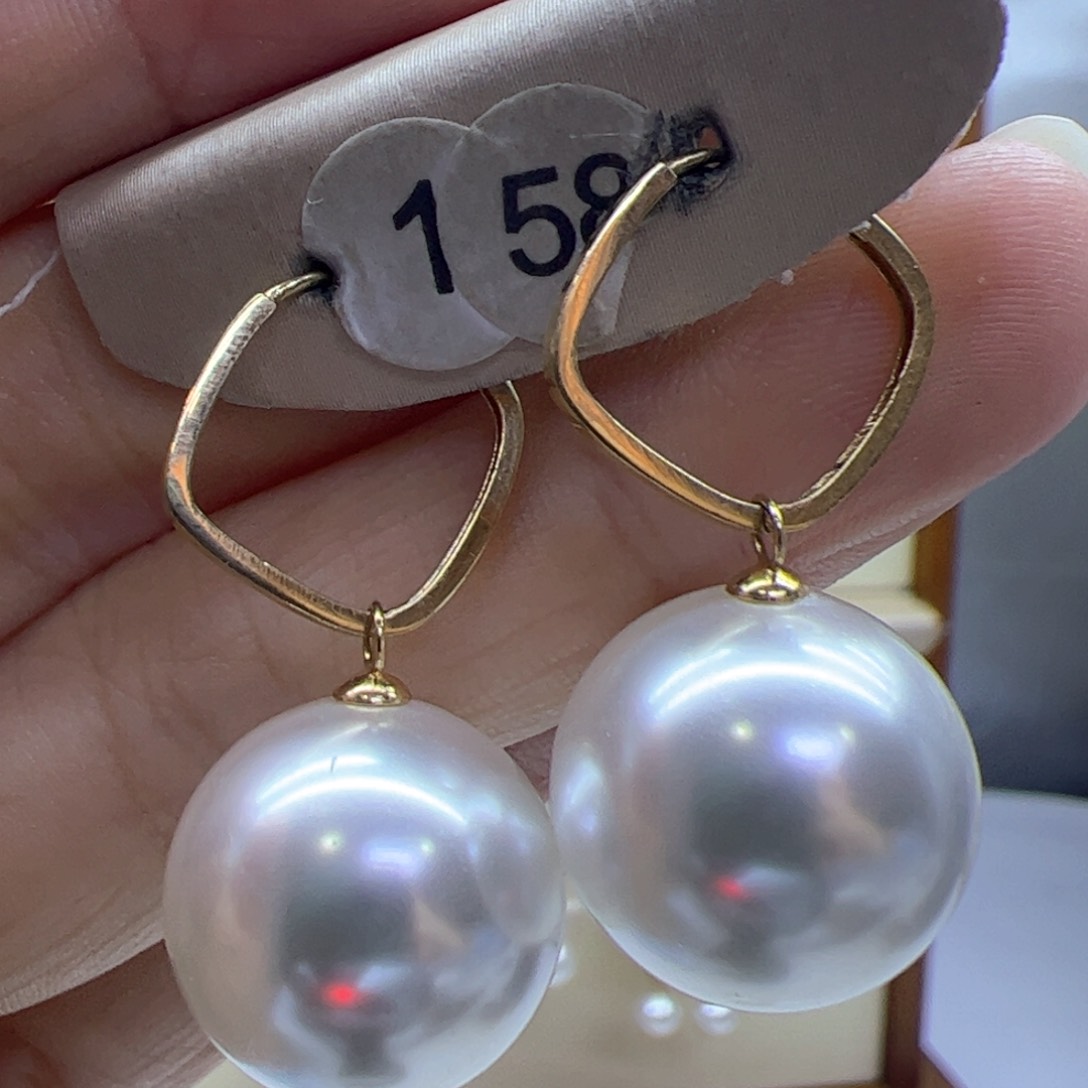 淡水珍珠耳饰18K金镶嵌