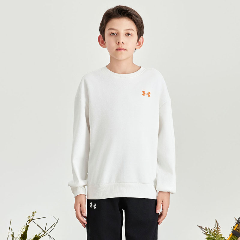 安德玛儿童卫衣秋冬季男女大童长袖运动宽松休闲圆领上衣男童3380