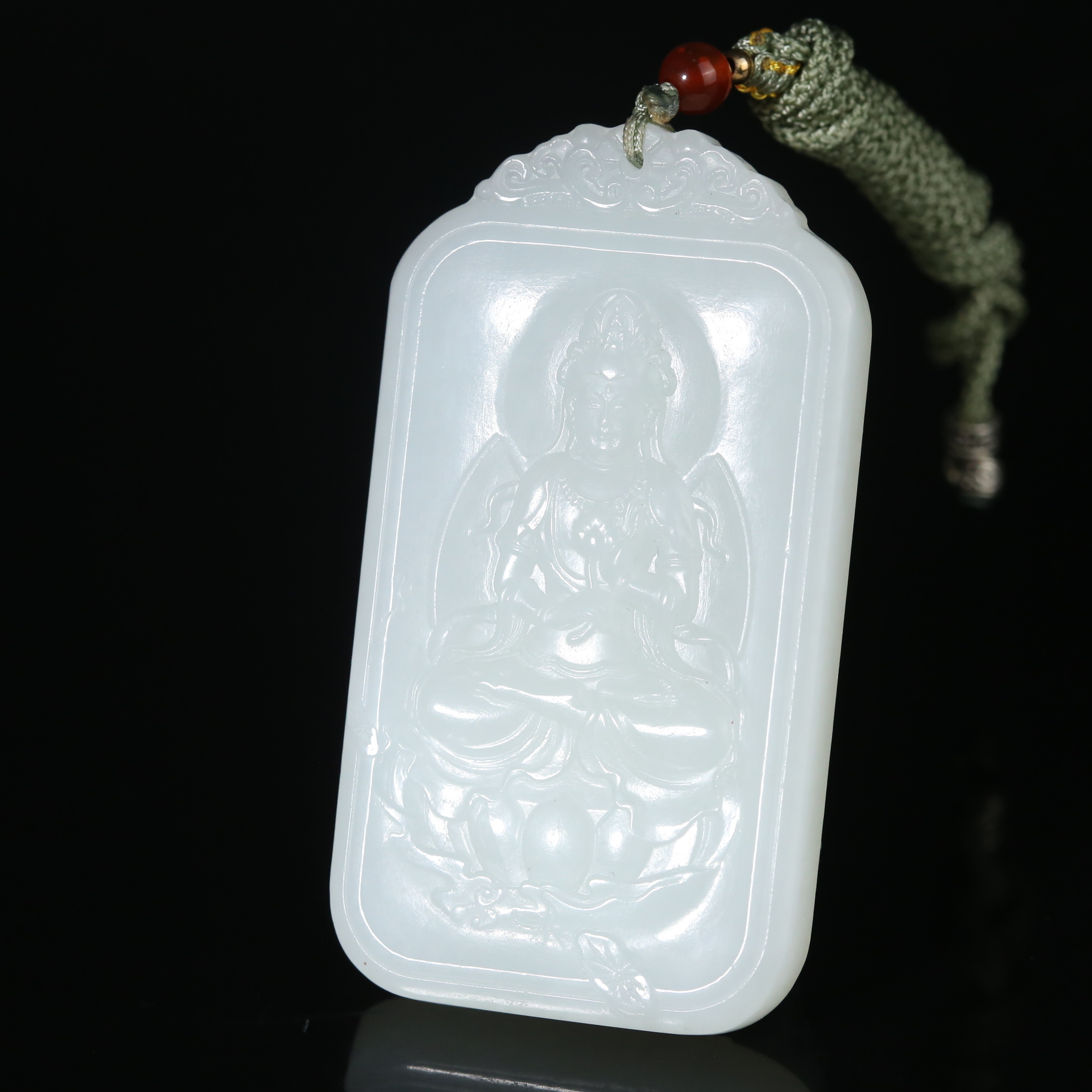 二十世纪和田玉观音牌ACZL250801050{华豫之门}