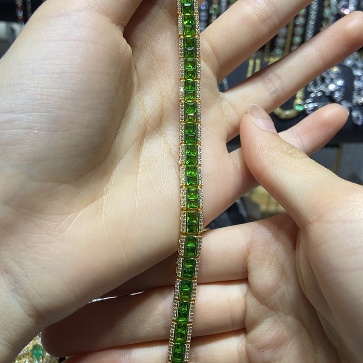 透辉石透辉石银S925镶嵌