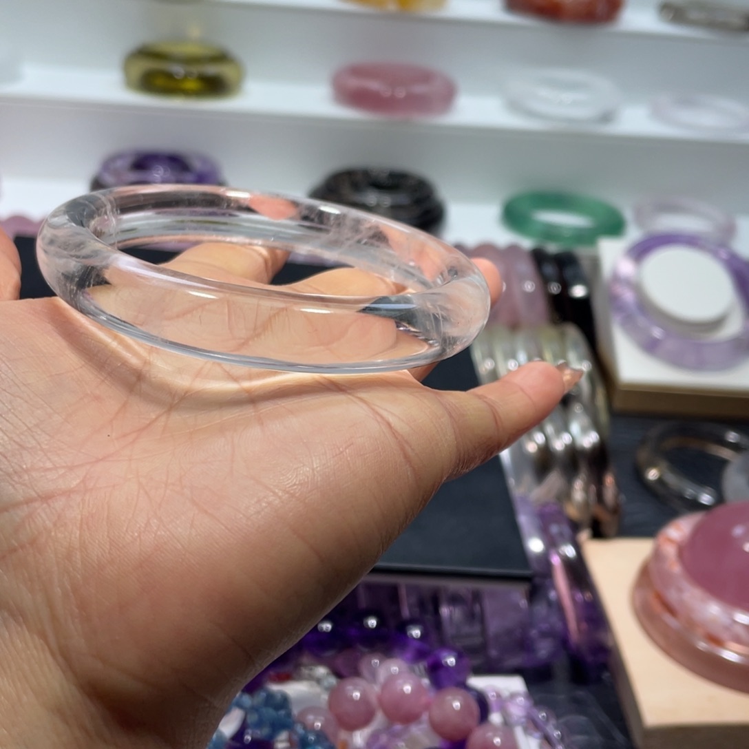 水晶手镯64.7圈口27号未镶嵌我***怪