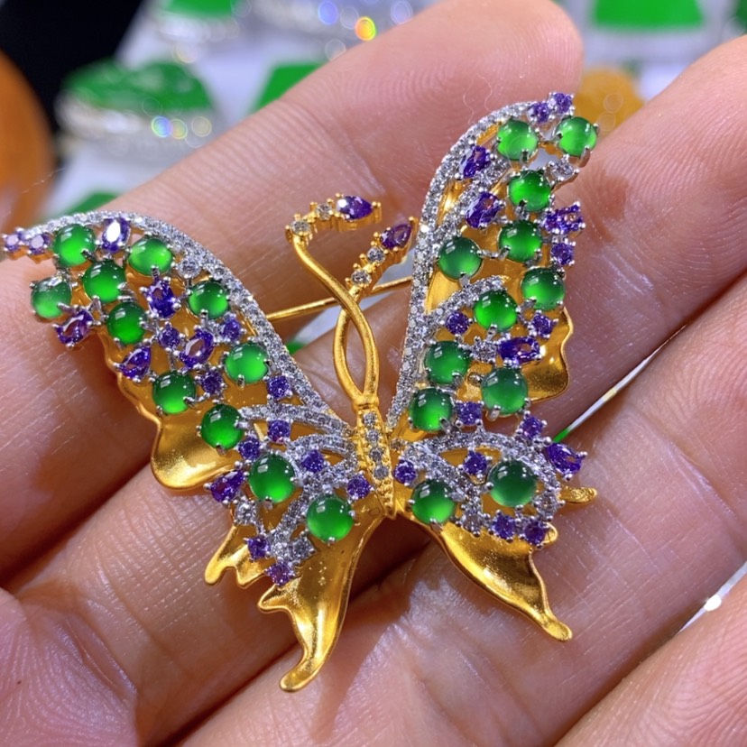 【闪购商品】翡翠挂件银S925镶嵌天然翡翠