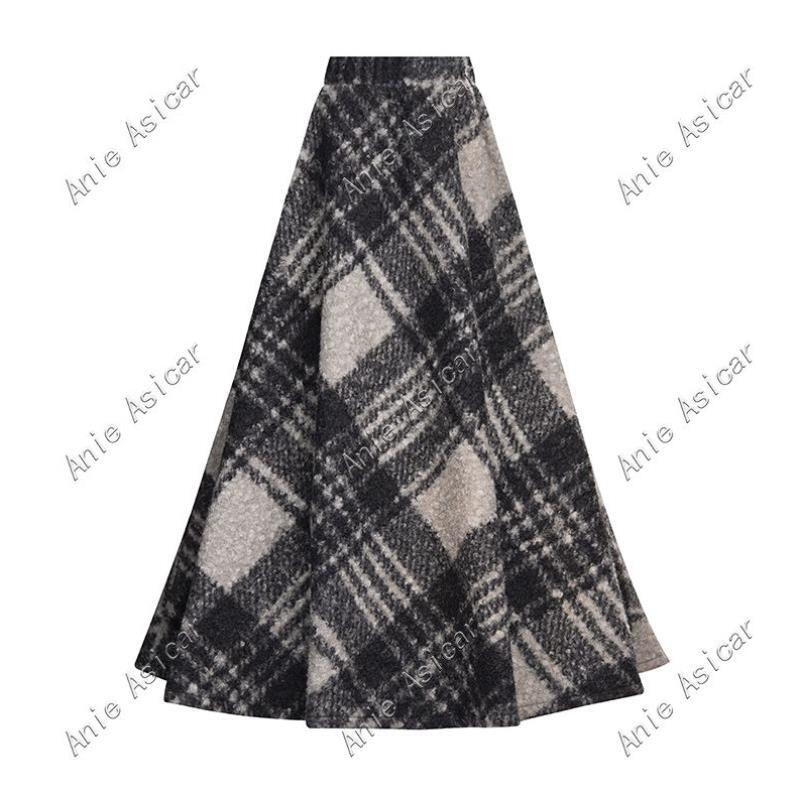 MJ318 秋冬季新款时尚百搭气质显瘦小众半身裙A字大摆裙