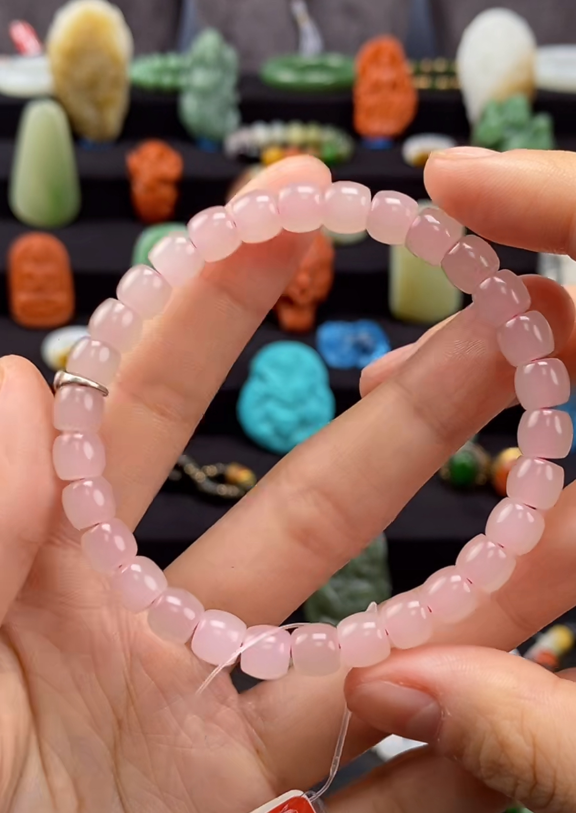 7mm藕粉极致弧手串