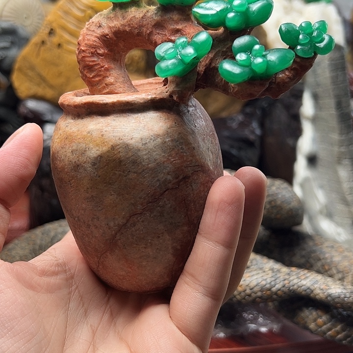 四川石雅安绿摆件