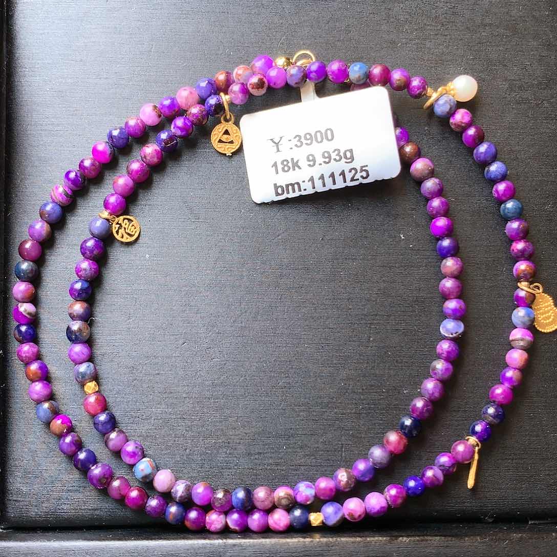 苏纪石（舒俱来）项链18K金镶嵌