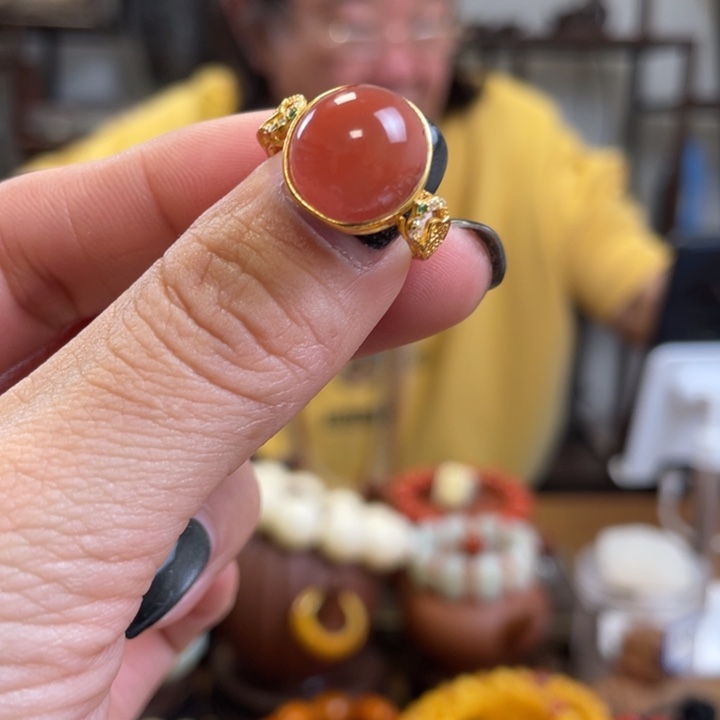 南红玛瑙颈饰银S925镶嵌星月菩提