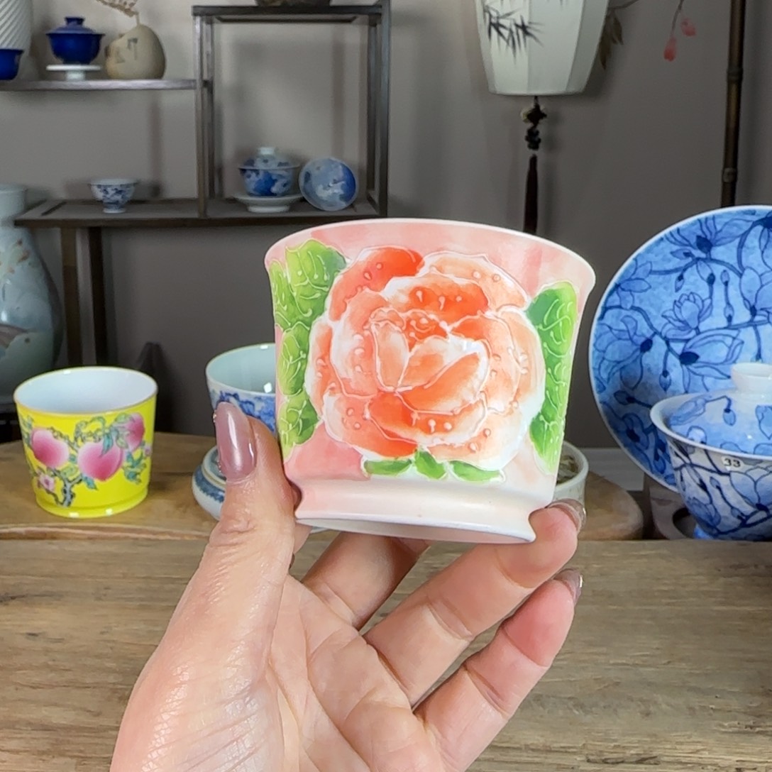 杯景德镇陶瓷柴烧多人