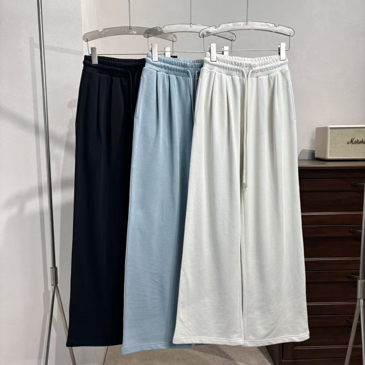 KZ5783  三色松紧腰阔腿裤