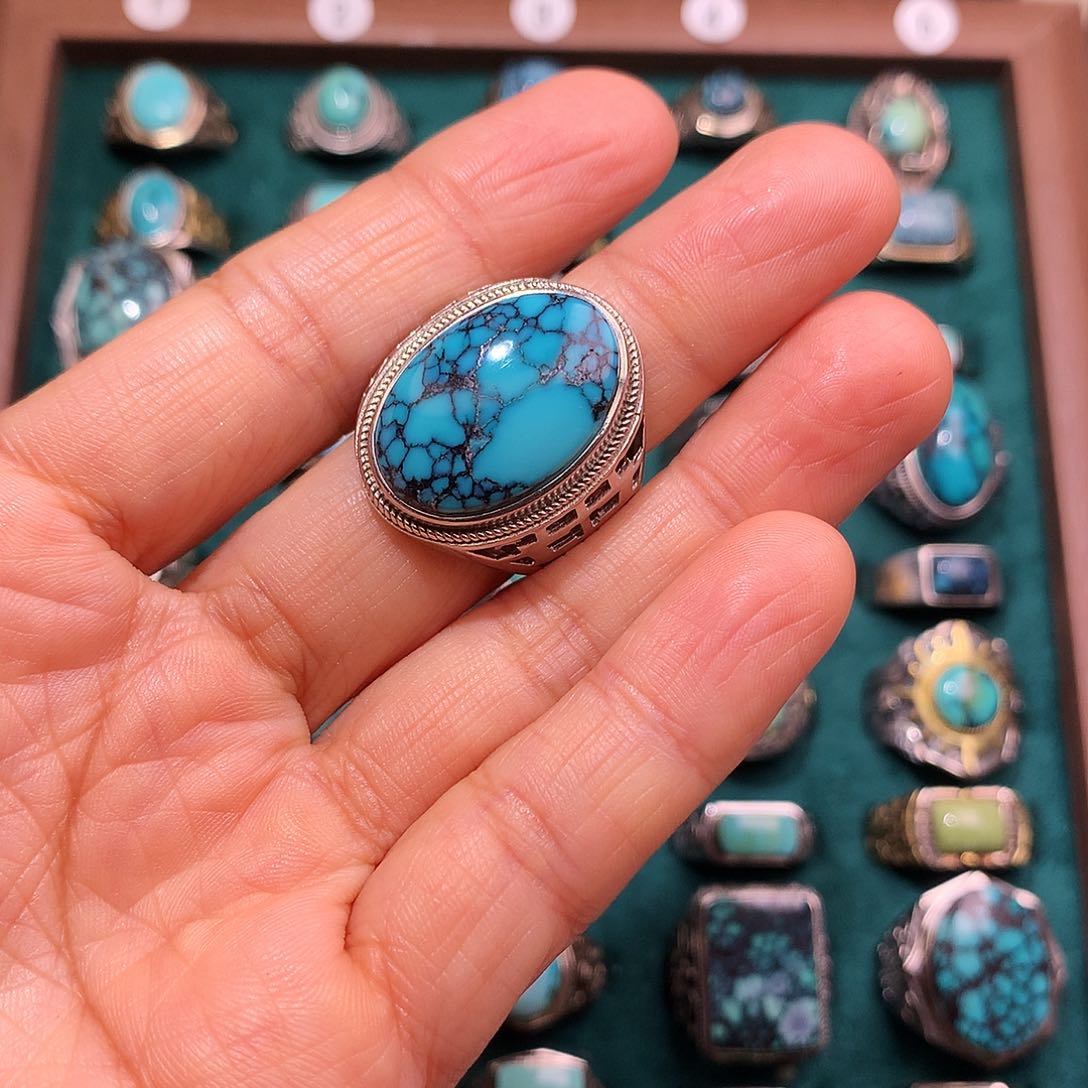 绿松石挂件银S925镶嵌林*