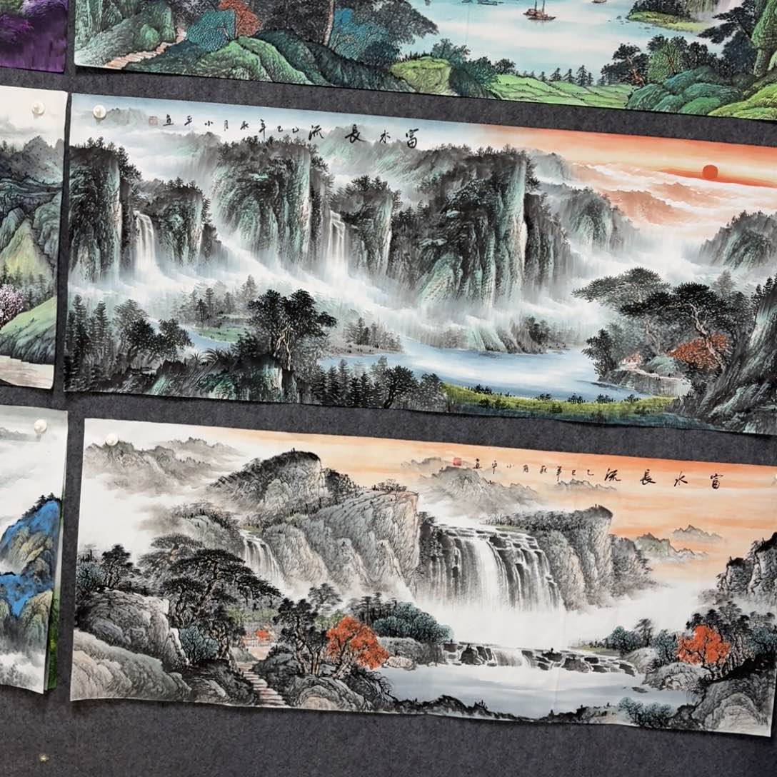 0***伙国画180×70精品山水画画画