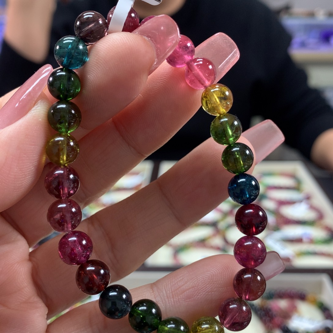 碧玺手链未镶嵌7.7毫米左右