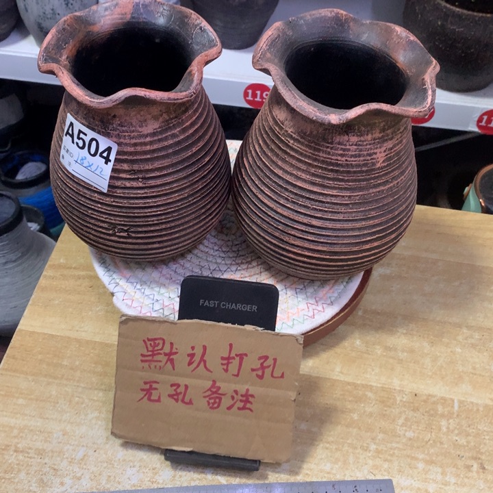 【闪购商品】红陶粗糙盆默认打孔高18口12